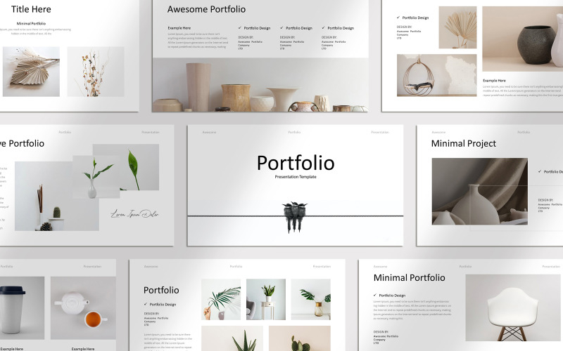 Minimal layout för presentationsmall för portfölj