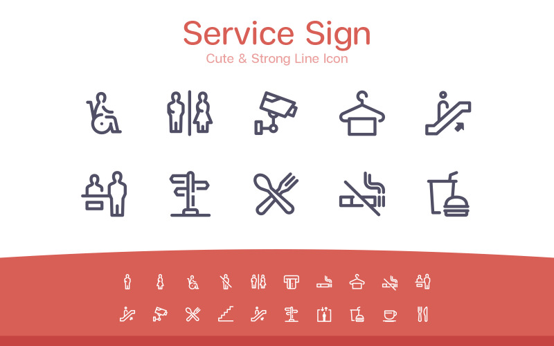 Service & Sign söt linje ikon