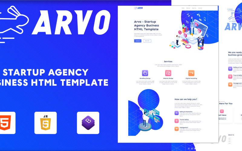 Arvo - Startup Agency 业务 HTML 模板