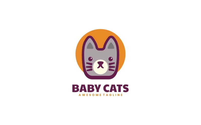 Dziecko kot proste logo maskotka
