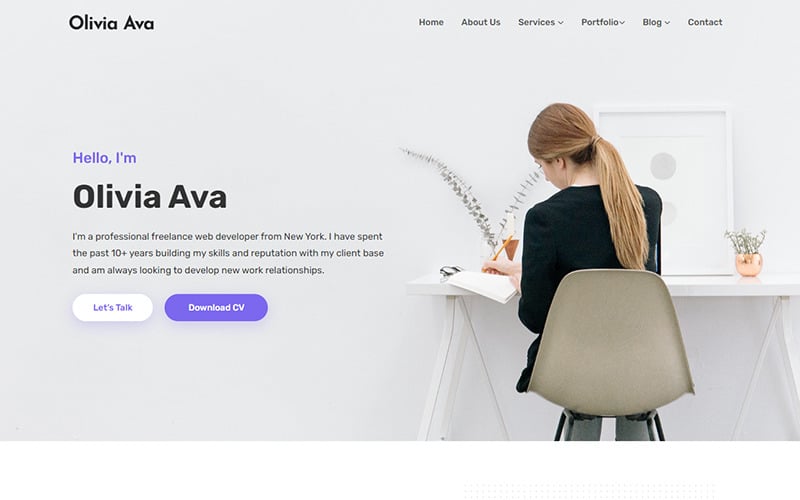 Olivia - Websitesjabloon voor persoonlijke portfolio's