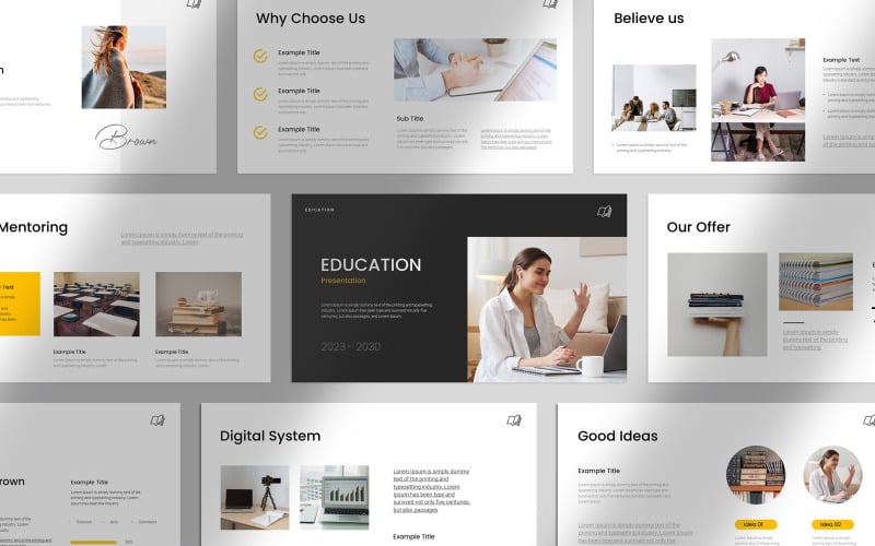 Clean Education Presentation Template - TemplateMonster