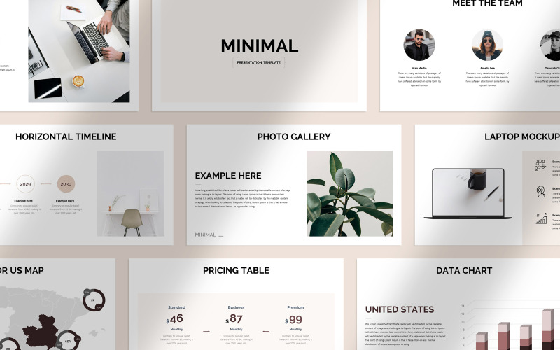 Clean Minimal Presentation Template #307044 - TemplateMonster