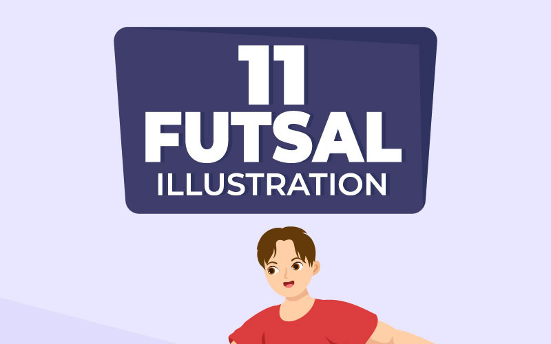 11 Futsal, Futbol veya Futbol Spor İllüstrasyonu
