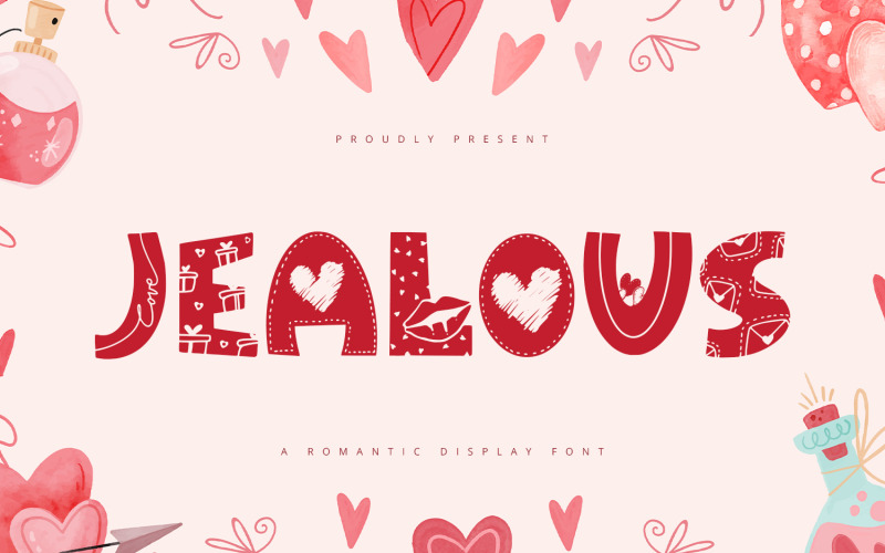 Jaloers - Romantisch weergavelettertype