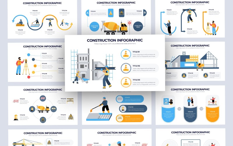 Bouw Vector Infographic PowerPoint-sjabloon