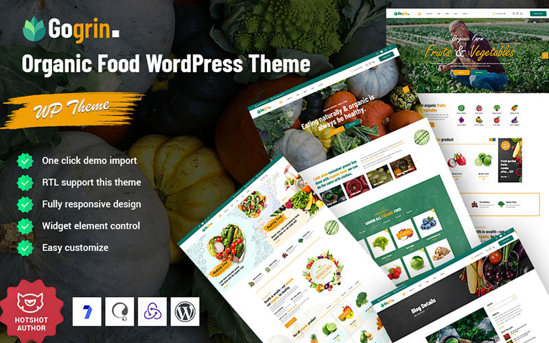Gogrin - Responsivt WordPress-tema för ekologisk mat