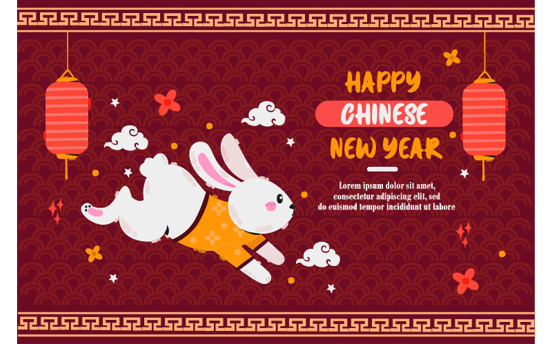 Ilustração de plano de fundo do ano novo chinês (2)