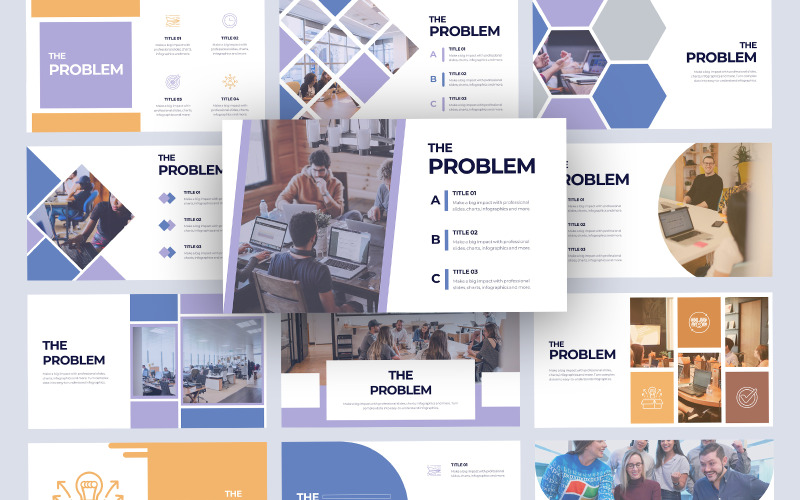 Modello di diapositive di Google Slides problema aziendale