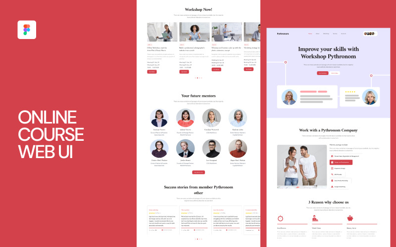 Plantilla de interfaz de usuario web de curso en línea