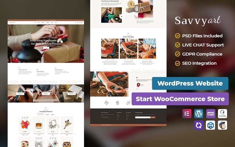 SavvyArt - Handgemaakt en knutselen - Het beste van conversievriendelijke WooCommerce-thema