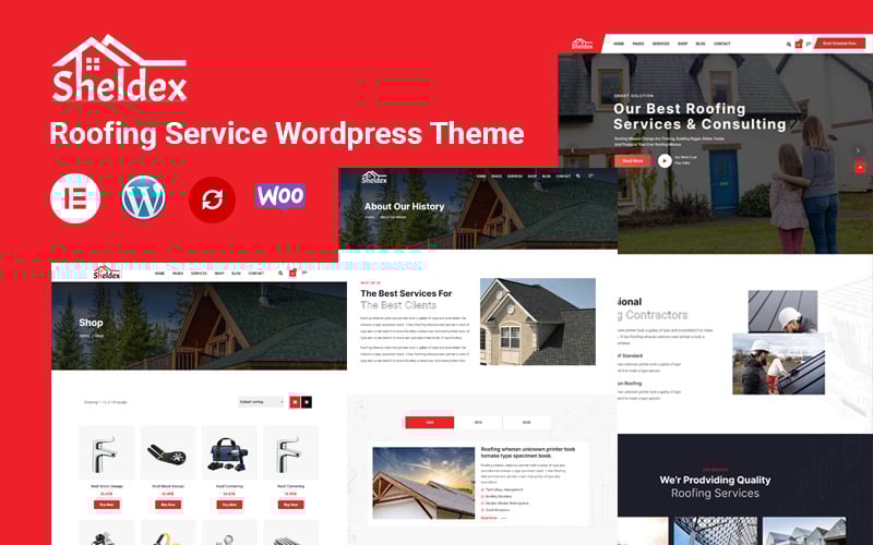 Sheldex - Тема Elementor Wordpress для кровельной компании