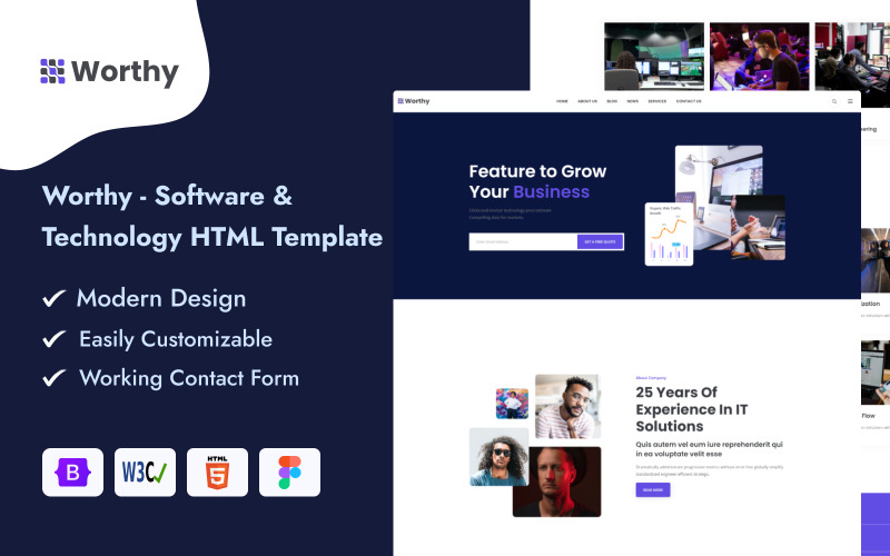Värdig - Software & Technology HTML-mall