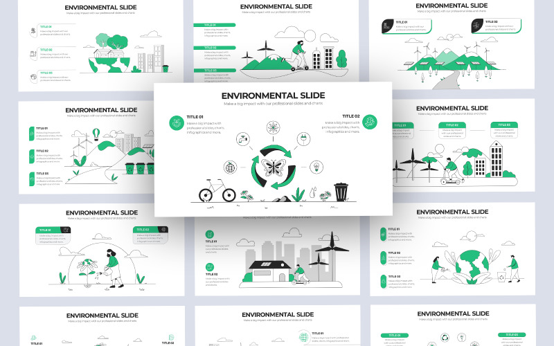 Çevresel Vektör İnfografik PowerPoint sunum şablonları