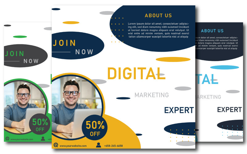 Flyer de marketing sur les réseaux sociaux – Design accrocheur pour les promotions en ligne