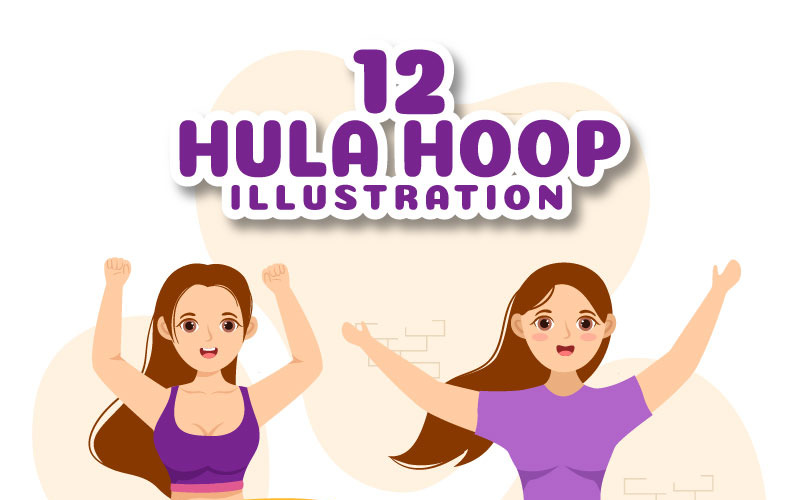 12 Hula Hoop spielen Illustration