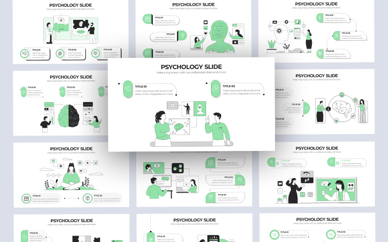 Modèle de diapositives Google d'infographie vectorielle de psychologie médicale