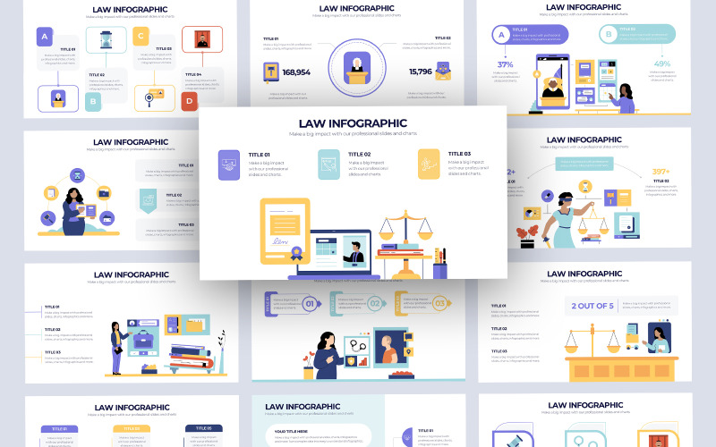 Rechtsadvocaat Vector Infographic Keynote-sjabloon