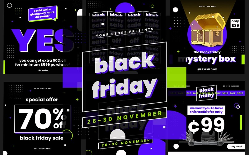 Black Friday bennr Instagram Post Social Media Vorlage