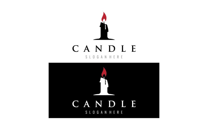 Logo svíčky oheň vektorové verze 7