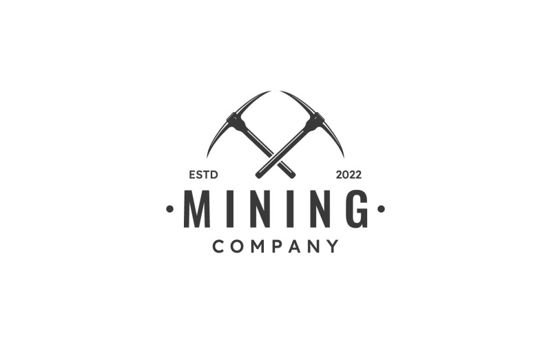Logo těžebního nástroje vektorový prvek podnikání 2
