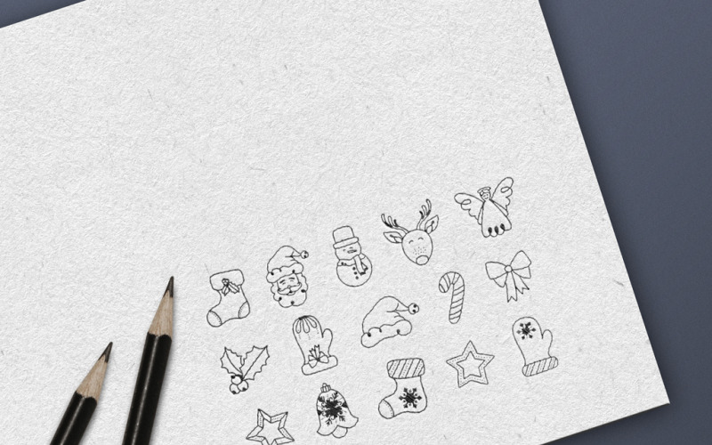 Modèle d'icônes de dessin de Noël TemplateMonster