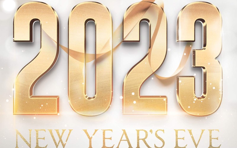 Modèle de conception de flyer de veille d'invitation dorée de bonne année