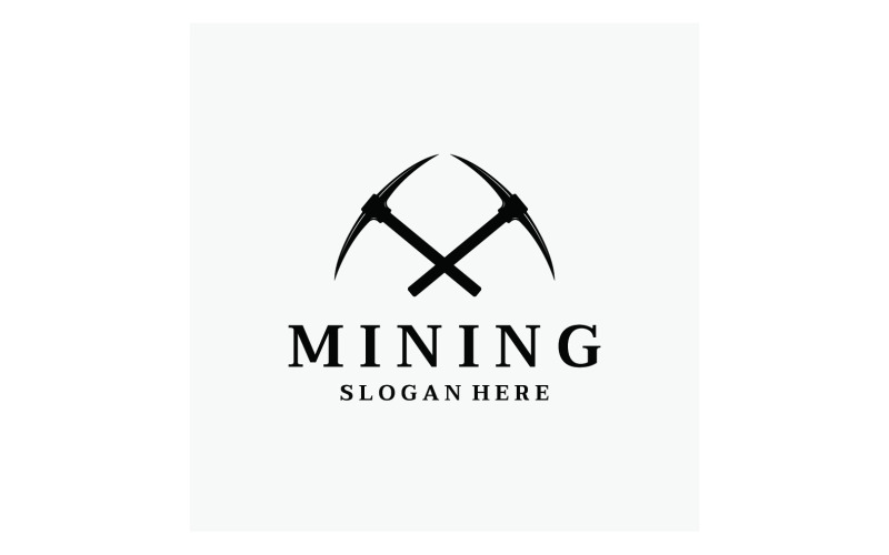 Negócio de elemento de vetor de logotipo de ferramenta de mineração 1