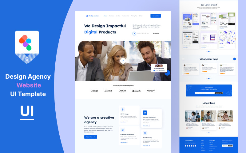 Plantilla de interfaz de usuario del sitio web de la agencia de diseño