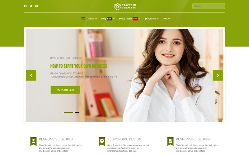 Šablona JL Classic Retro pro firmy a firmy v Joomla6