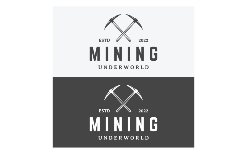 Attività mineraria dell'elemento di vettore di logo dello strumento 7