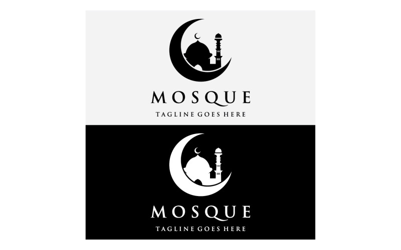 Moschee-Logo-Vektorvorlage Vektor 12