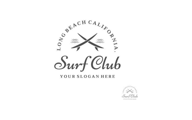 Sörf kulübü yaz tatili logosu 4