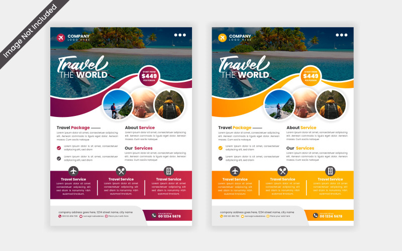 Travel flyer design flyer, tour flyer, turism färg A4 print redo flyer vektor