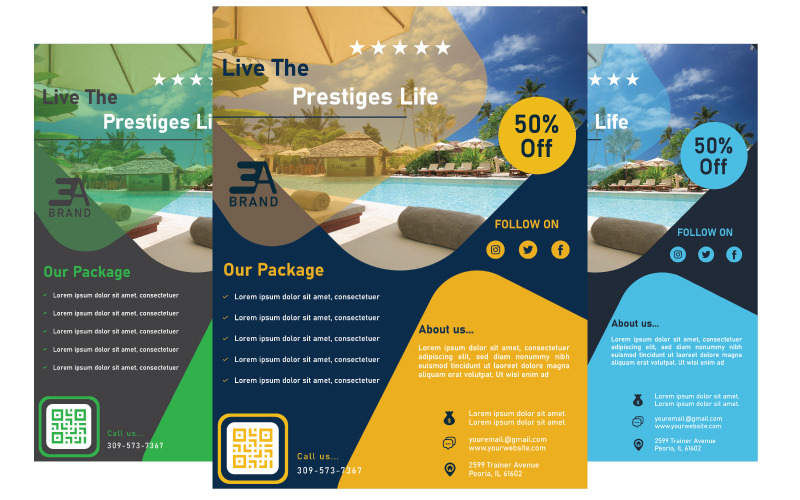 Zomervakantie Flyer Sjabloon – Volledig Bewerkbaar & Printklaar Ontwerp