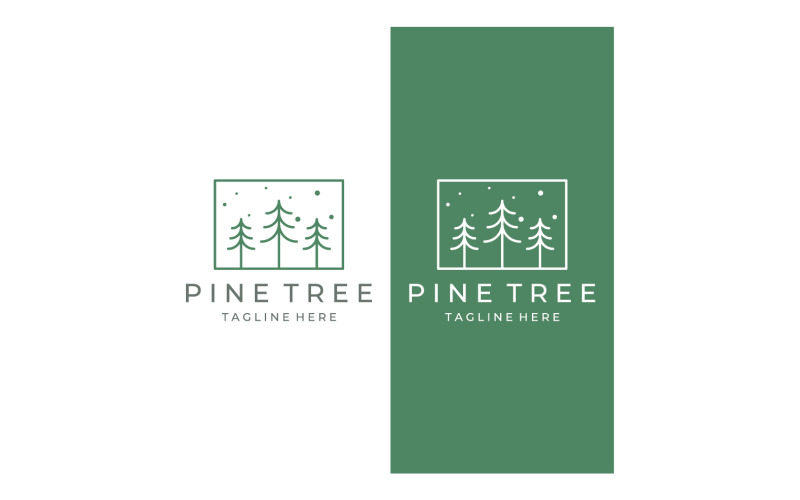 vetor 13 do logotipo da árvore da floresta de pinheiros