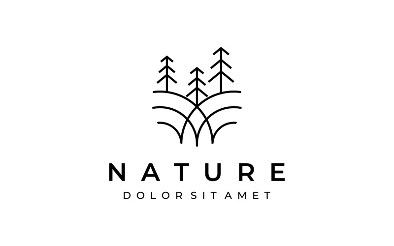 Vettore 4 del logo dell'albero della foresta di pini
