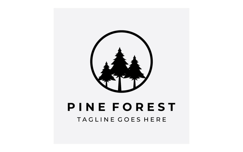 Vettore di logo dell'albero di pineta 7