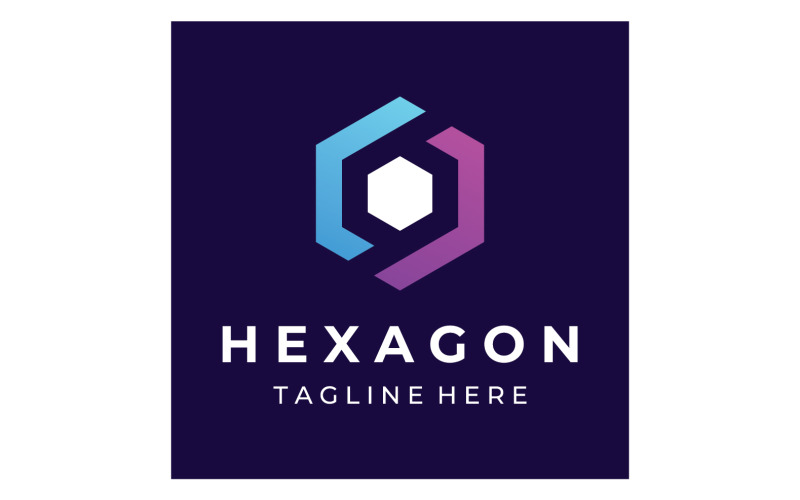 Hexagon box cube logo and vector 1
