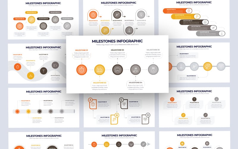 Meilensteine Infografik Google Slides Vorlage