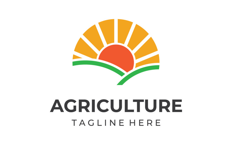 Paisaje agricultura océano sol logo 5