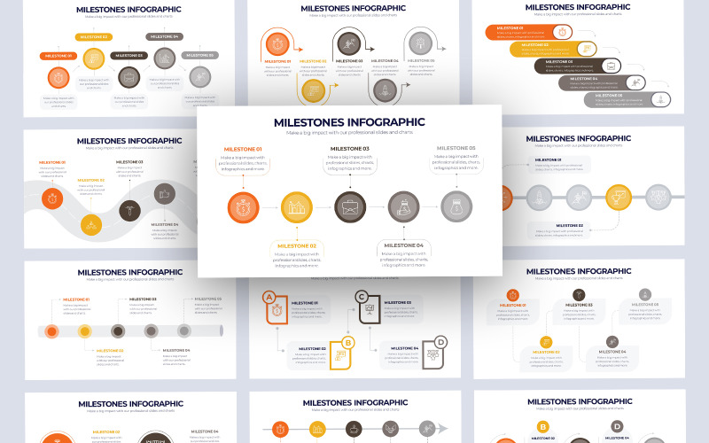 Plantilla de Keynote de infografía de hitos