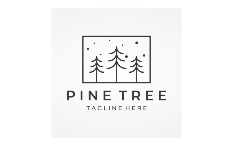 vetor 1 do logotipo da árvore da floresta de pinheiros