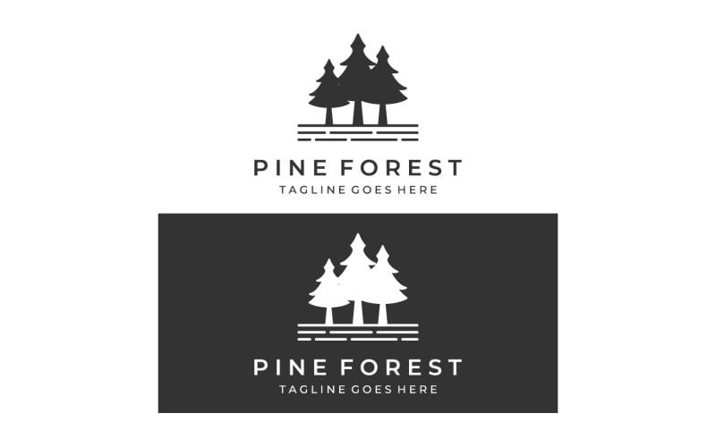 vetor de logotipo de árvore de floresta de pinheiros 24