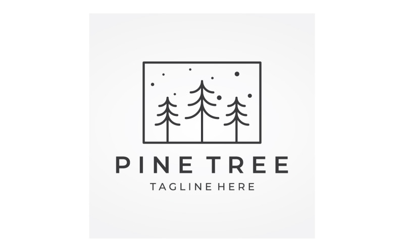 Vettore 1 del logo dell'albero della foresta di pini