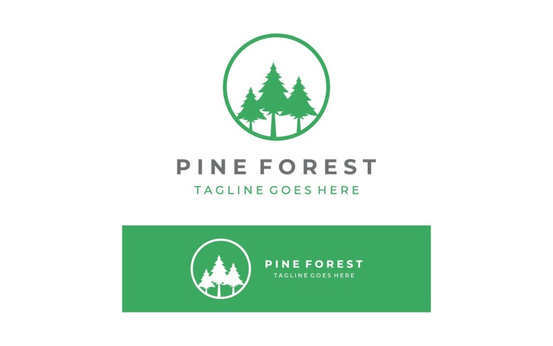 Vettore di logo dell'albero di pineta 18