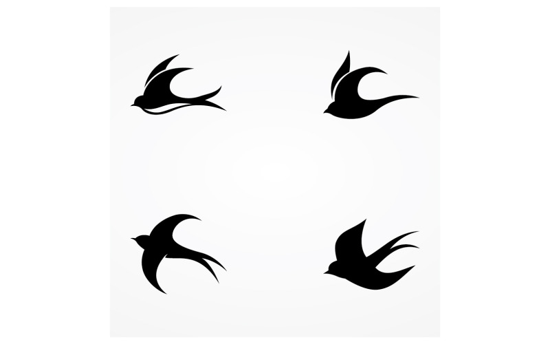 Swallow bird vliegende logo vector 9