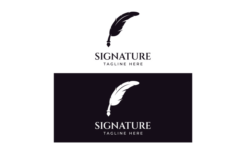 Unterschrift Anwaltslogo mit Federstift 16