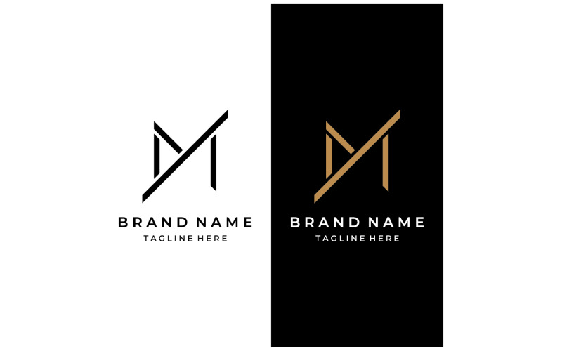 Mm letter initial luxurious brand logo template Vector Image
