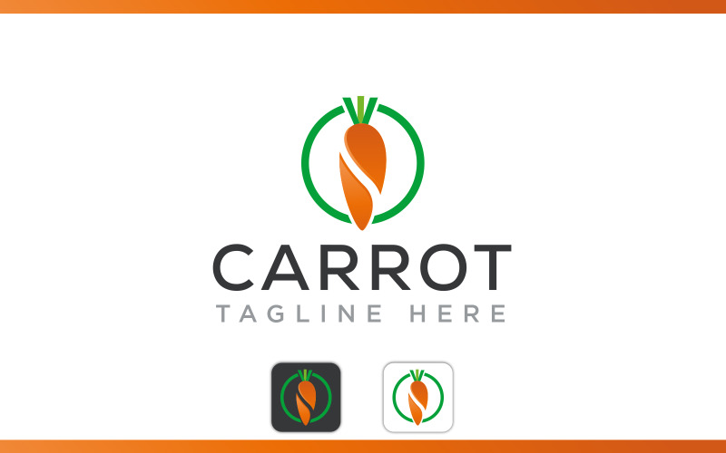 Modelli di disegno dell'icona del logo della carota